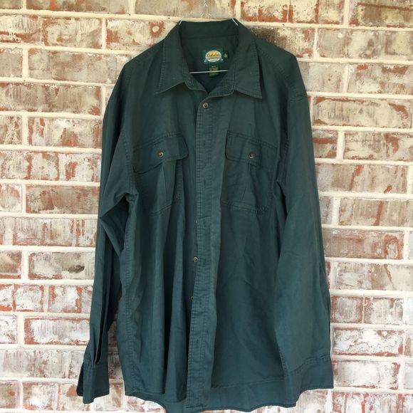 Cabela's Other - Cabela's Hunter Green Elbow Patch Button Down XLT